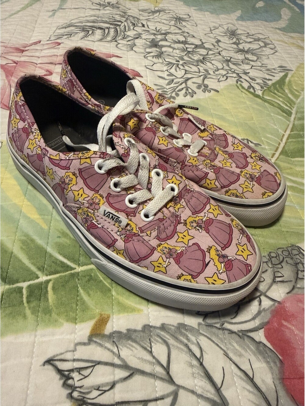 RARE🔥 VANS x Nintendo Princess Peach NES Sneakers Original Laces Men4.5 Woman6